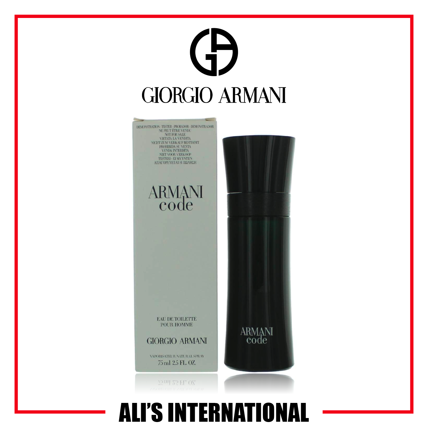 Armani black discount code tester