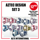Aztec Design Fashion Face Masks: SET 3 - 12 Pcs
