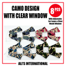 Camo Design With Clear Window Fashion Face Masks - 8 Pcs