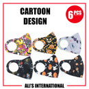 Cartoon Design Fashion Face Masks - 6 Pcs