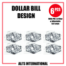 Dollar Bill Design Fashion Face Masks - 6 Pcs