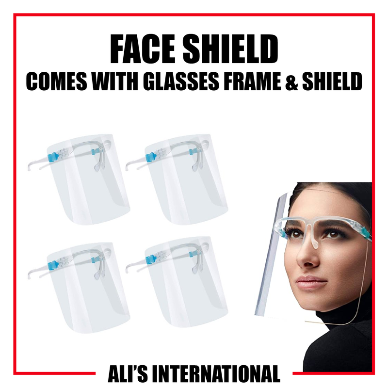 Face Shields (With Glasses Frame) - 6/12 Pcs