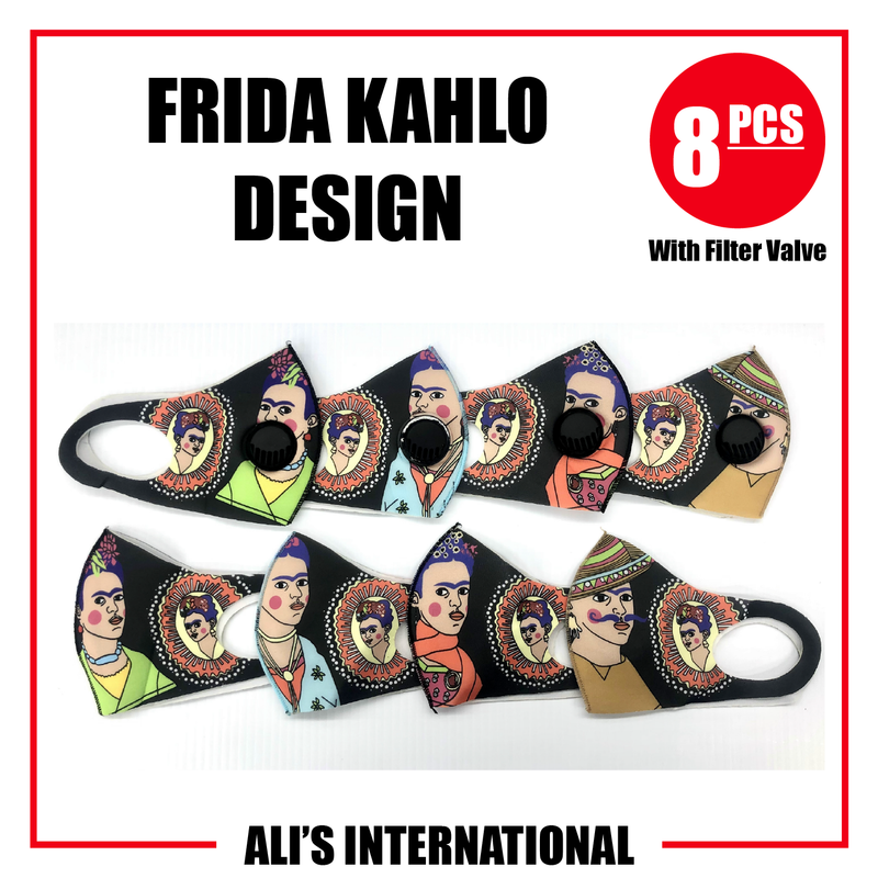 Frida Kahlo Design Fashion Face Masks - 8 Pcs