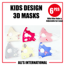 Kids Design 3D Fashion Face Masks - 6 Pcs