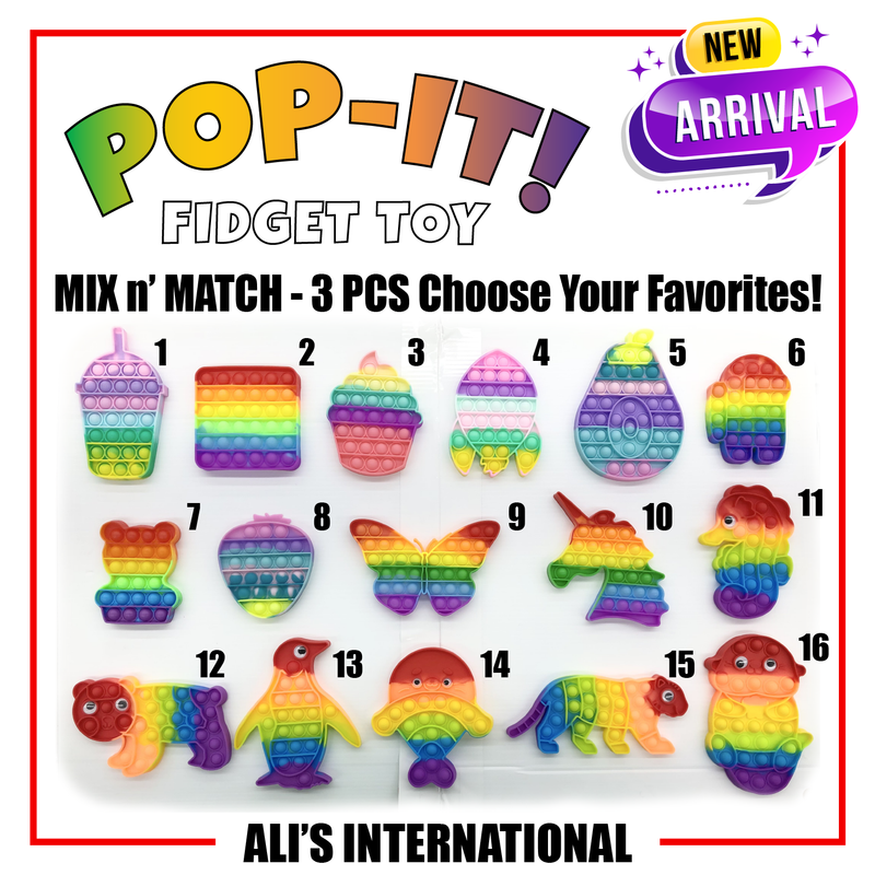 Pop-It Fidget Toy: Mix n' Match - 3 Pcs!