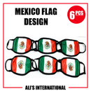 Mexico Flag Design Fashion Face Masks - 6 Pcs