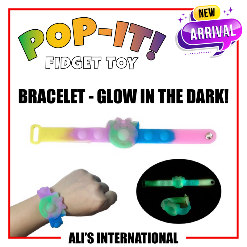 Bracelet Pop-It Fidget Toy: Glow in the Dark! - 12/24/48 Pcs