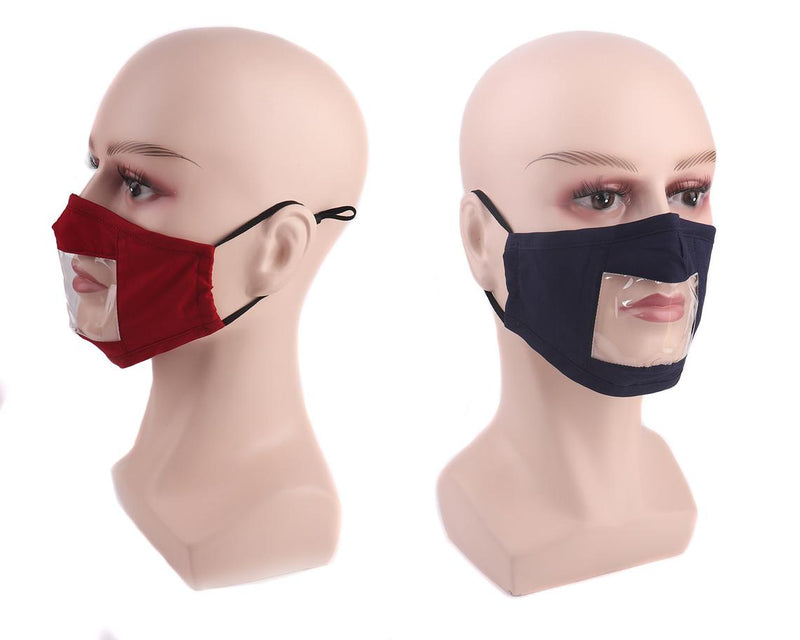 Camo Design With Clear Window Fashion Face Masks - 8 Pcs