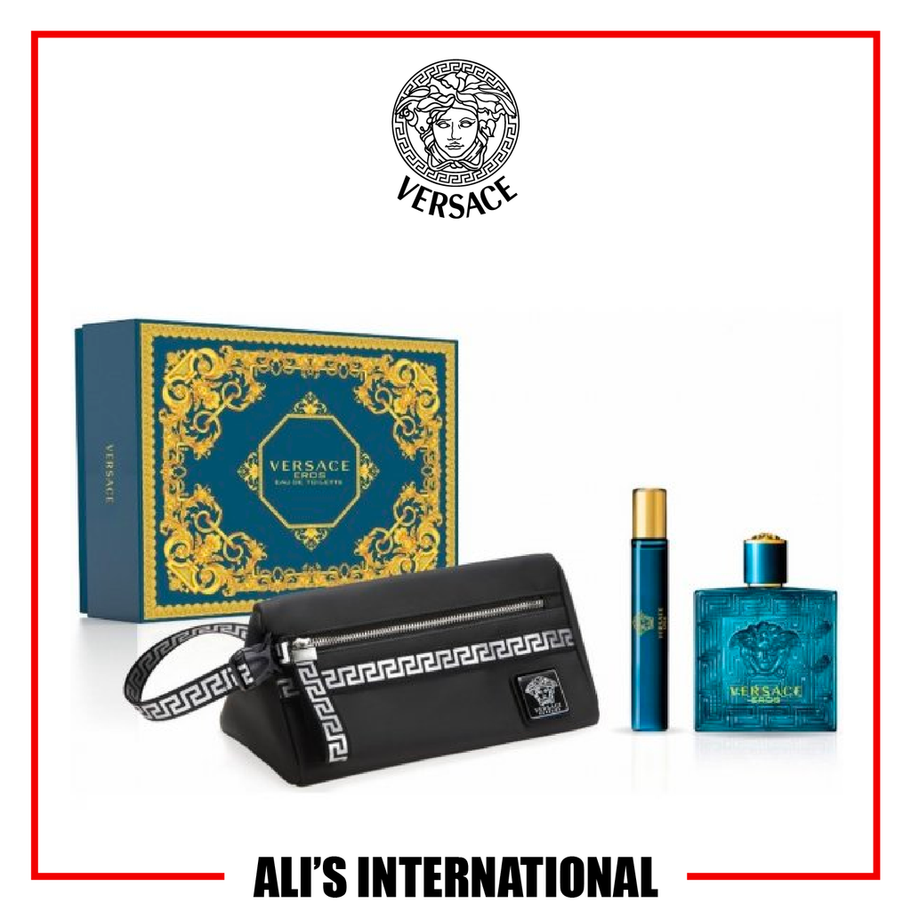 Versace Eros EDT by Versace 3 Pc. Gift Set with bag